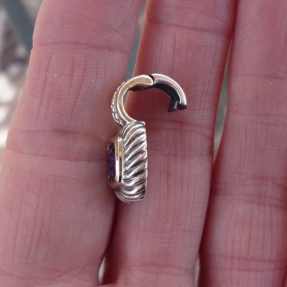 Retired David Yurman Albion Amethyst Enhancer Pendan w/Chain - 14K/925 - Picture 5 of 12